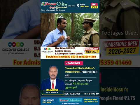 Treasure Hunt Ritual Inside Protected Forest Near Denkanikottai; 7 Fined ₹1.75 Lakh