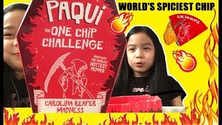 PAQUI ONE HOT CHIP CHALLENGE - World’s Hottest Chip | Tran Twins