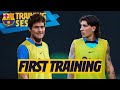 MARCOS ALONSO & BELLERÍN TRAIN FOR BARÇA FOR THE FIRST TIME