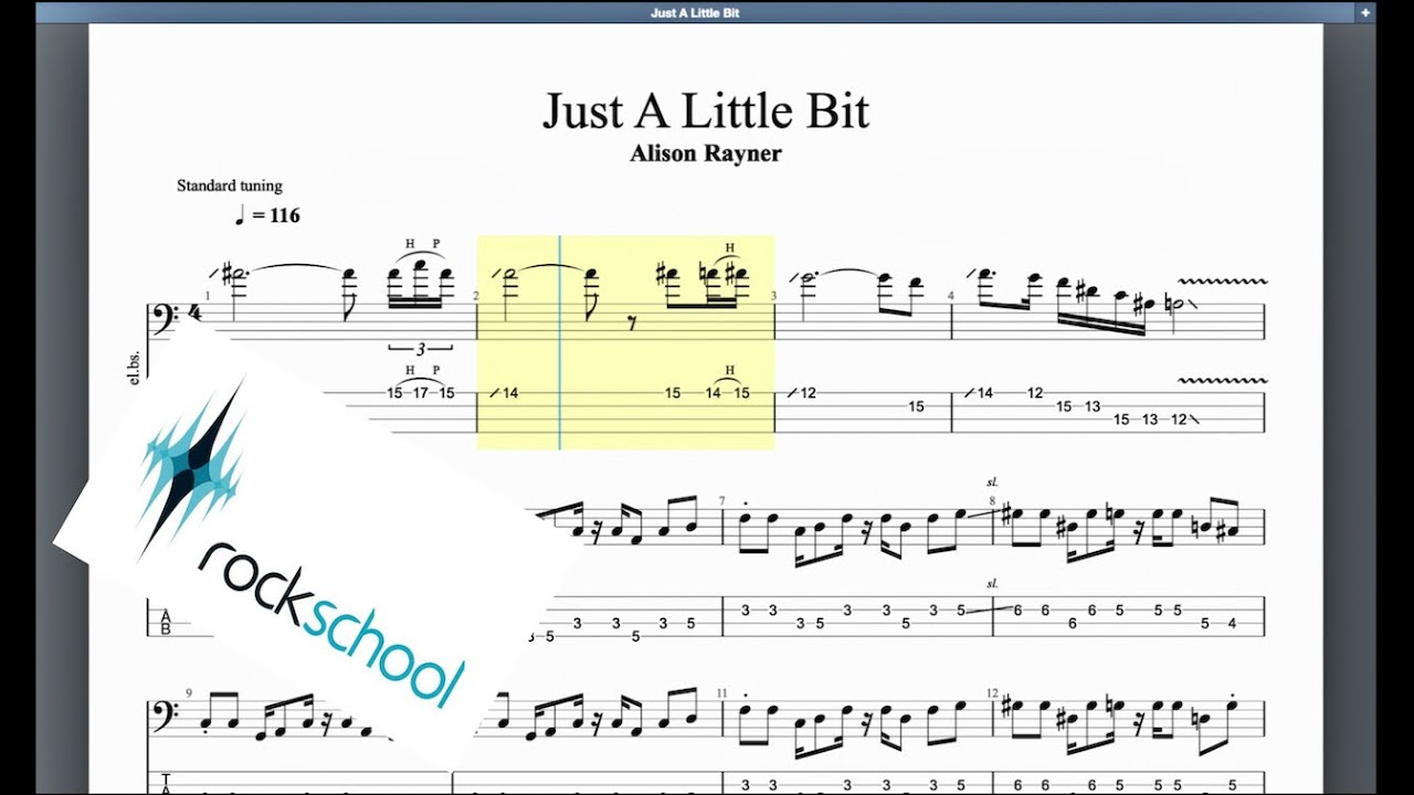 Just A Little Bit Rockschool Grade 6 Bass