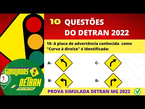 QUESTÕES DE REVISÃO DO DETRAN 2022 + DICAS - PROVA SIMULADA DO DETRAN MG 2022 - PROVA DO DETRAN 2022