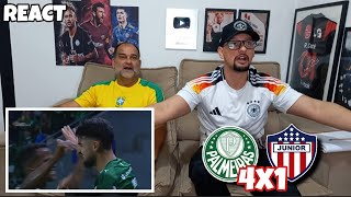 REACT PALMEIRAS 4X1 JUNIOR BARRANQUILLA - PALMEIRAS CLASSIFICADO EM NOITE DE FLACO LOPEZ!