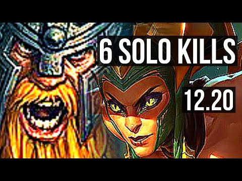 OLAF vs CASSIOPEIA (TOP) | 68% winrate, 6 solo kills, Legendary, 12/2/3 | KR Master | 12.20
