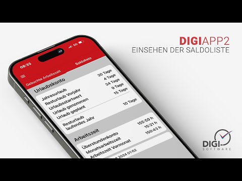 DIGI-APP2 - Einsehen der Saldoliste von aktuellem Urlaubs- und Überstundenstandes