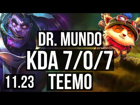 MUNDO vs TEEMO (TOP) | 7/0/7, Godlike | EUW Diamond | 11.23