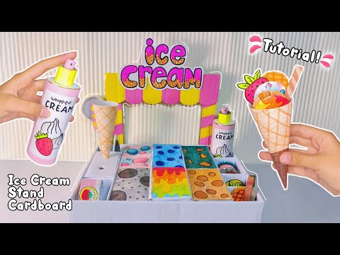 DIY Ice Cream Stand from cardboard🍦| Paper Squishy Ice Cream Shop✨