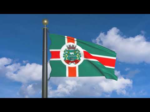 Flag of the city of Colorado, Rio Grande do Sul, Brazil (moving clouds)