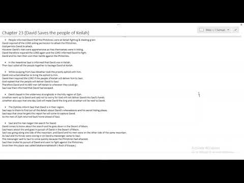 1 Samuel Chapter 23 (David Saves the people of Keilah)