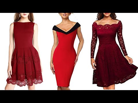 VESTIDOS DE CÓCTEL CORTOS DE COLOR ROJO Y GRANATE / Fashion Love