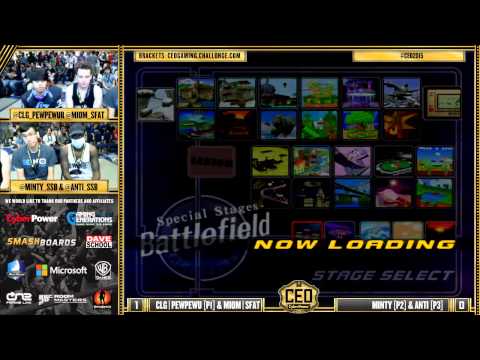CEO 2015 - CLG | PewPewU & MIOM | SFAT Vs. Anti & Minty - SSBM Doubles Bracket - Smash Melee