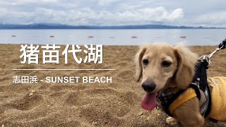 うちのカニンヘンと一緒に猪苗代湖 - 志田浜 に行ってきた。