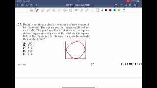 ACT G01    Math    Question 27