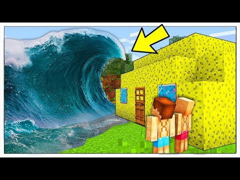 ONDA GIGANTE CONTRO BASE DI SPUGNA! - Minecraft ITA