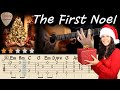 ⛄The First Noel(Lyrics)🎄Acoustic Fingerstyle Guitar Tutorial ⛄Christmas Songs &Carols Cover🎄Tabs 🎄