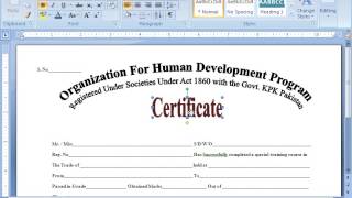 preview picture of video 'How to make certificate format in pashto by ohd'