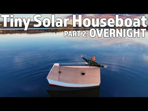Solar Tiny Houseboat Build, Part 2 Overnight Catch and Cook -  Powered by EcoFlow DELTA 2