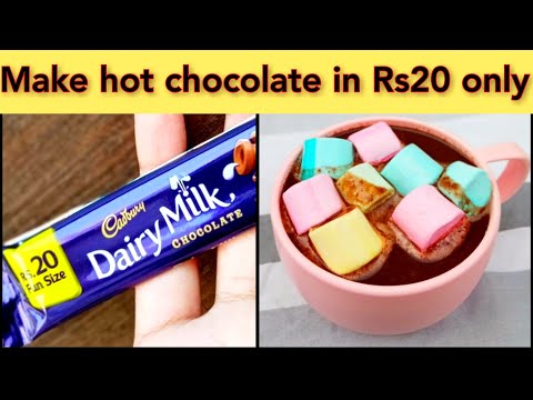 Make hot chocolate in Rs 20 at home in 2 min|Cheap and tasty hot chocolate recipe with dairy milk