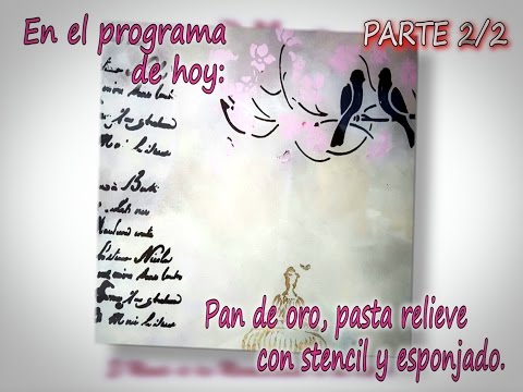 Pan de oro, pasta relieve con stencil 3D y esponjado 2/3