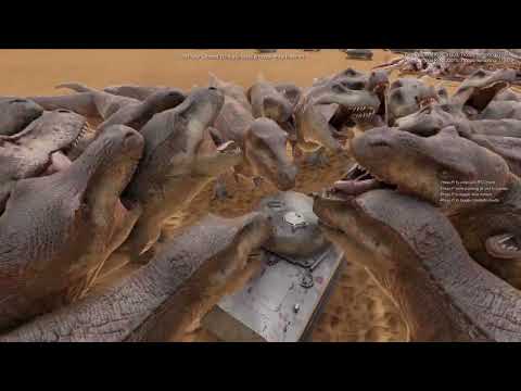 Trying out Ultimate Epic Battle Simulator 2 - Infantry and tanks vs Dinosaurs