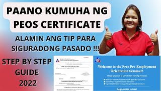 PAANO KUMUHA NG POEA PEOS CERTIFICATE ONLINE  2022 | STEP BY STEP GUIDE | AUNTIE CECILLE TV