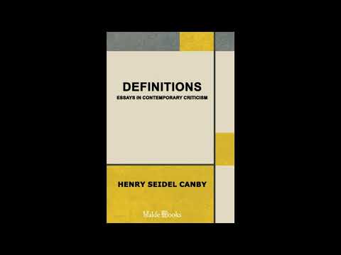 Definitions: Essays in Contemporary Criticism by Henry Seidel Canby — free full audiobook