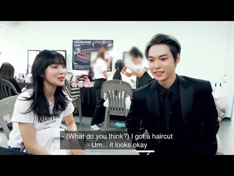 joy asking doyoung if her hair is pretty and doyoung replying it's okay