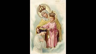 Nossa Senhora Coloca o Escapulário.