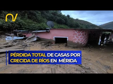 ¡DESASTRE EN MÉRIDA! Ríos desbordados arrasan con dos viviendas tras fuertes aguaceros