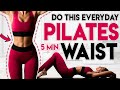 SLIM HOURGLASS WAIST PILATES WORKOUT Burn Belly Fat Tone 5 Min