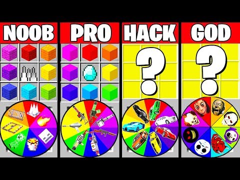 Minecraft Battle: FORTUNE WHEEL CRAFTING CHALLENGE - NOOB vs PRO vs HACKER vs GOD ~ Funny Animation