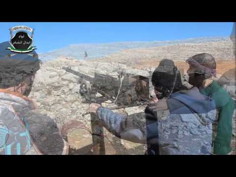 تجهيز وصيانة لواء أبدال الشام أحد الرشاشات التي اغتنمها من معركة السيطرة على حاجز الفاخوخ في منطقة وادي بردى في ريف دمشق