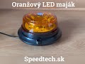 LED maják 12/24V - oranžový / 12x1W LED / ECE R65 / magnet (ø 145x77mm) - Video Youtube