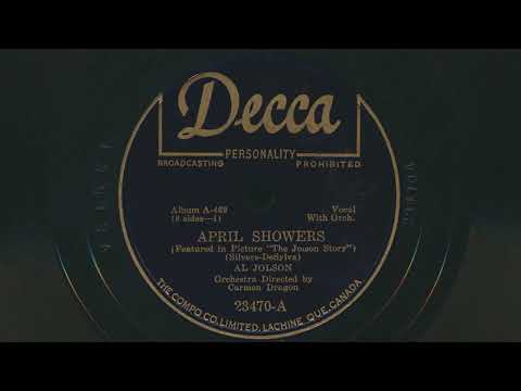 1946 AL JOLSON April Showers - 78 RPM Record