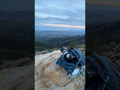Sunset panoramic view from Santa Barbara’s White Mountain, Rock Garden & Maze