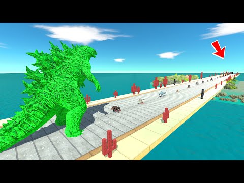 Godzilla Green Death Run. Godzilla Green vs Heisei Godzilla - Animal Revolt Battle Simulator