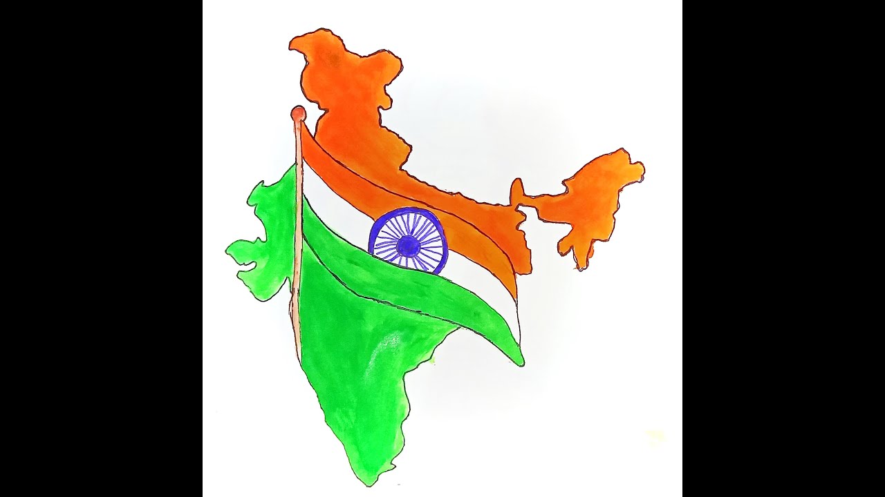 🇮🇳 Indian map drawing with flag 🇮🇳 #shorts #drawing #art #shortvedio