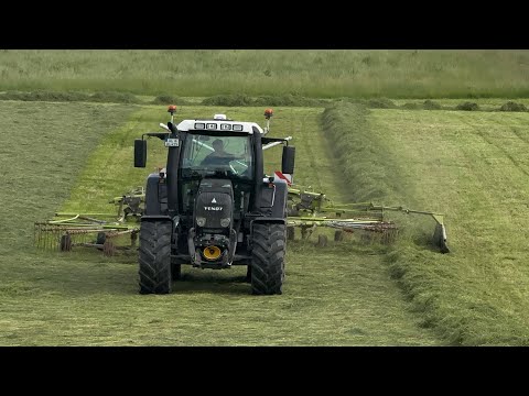 Fendt 415 Vario Claas Schwader CLHAS LINER 1750 Video Traktor 🚜
