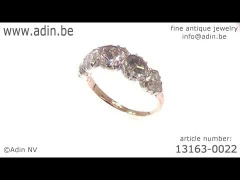 Victorian engagement ring with extra ordinary large rose cut diamonds. (Adin reference: 13163-0022)