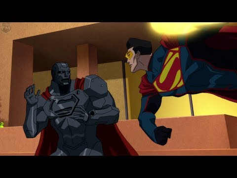Four Superman's Fight at Lexcorp | Reign of the Supermen