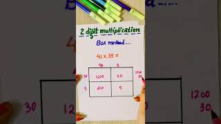 2 digit multiplication by box method | maths#shorts#viralshorts#youtubeindia
