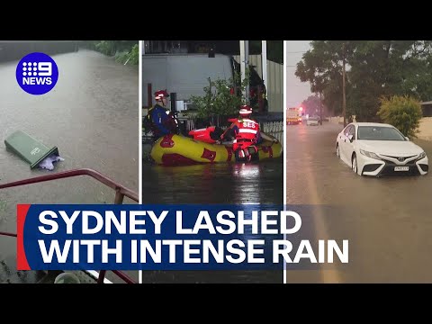 Sydney lashed with heavy rain and flash flooding | 9 News Australia
