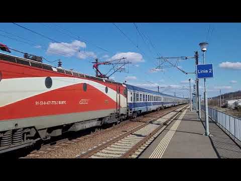 P. O. Târnava: IR 1735 train (Bucureşti Nord - Cluj Napoca). Locomotive nr. 477-773-2