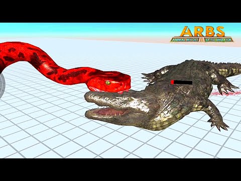 Giant Titanoboa vs Giant Purussaurus(Crocodile) - Animal Revolt Battle Simulator