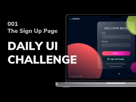 DAILY UI CHALLENGE Day 1 - The Sign Up Page - Learning Figma
