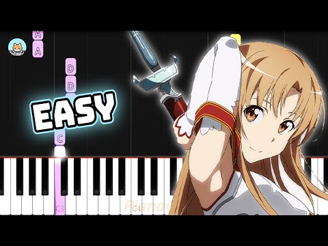 Sword Art Online OP - "Crossing Field" - EASY Piano Tutorial & Sheet Music