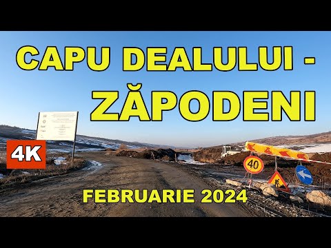 Drumul strategic DJ 247 Vaslui spre ZĂPODENI - Telejna  - Codaesti februarie 2024 video 4K