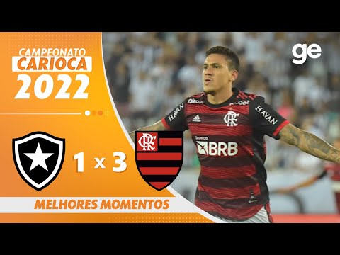 BOTAFOGO 1 X 3 FLAMENGO | MELHORES MOMENTOS | 8ª RODADA CARIOCA 2022 | ge.globo