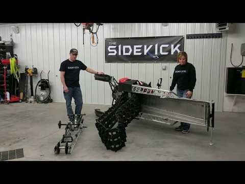 Snowmobile stand that you can remove a snowmobile skid frame in 45 seconds!