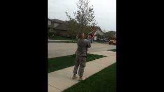 Soldier home for RnR surprises his little brother