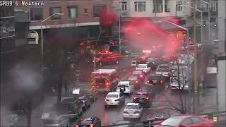 [Traffic Cam & Scanner] Fire in building under construction 2/28/18